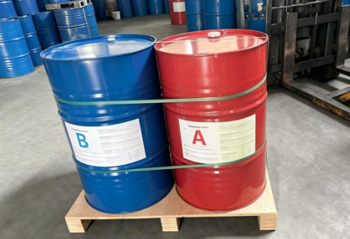 Foam A and B chemicals in large drums